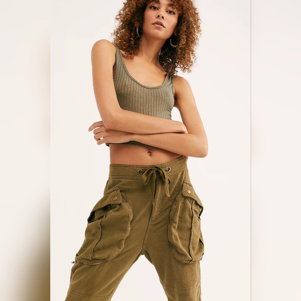 SOLD CROSSPOSTED Free People Evie Pants Khaki Cargo